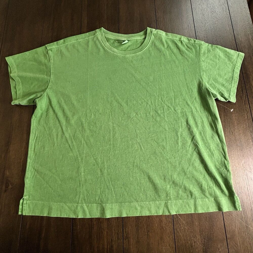 Old Navy Vintage Tee Crew Neck Womens L Green Tarp - NEW!